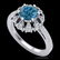 1.65 ctw Fancy Intense Blue Diamond Art Deco Ring 18K