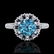 1.65 ctw Fancy Intense Blue Diamond Art Deco Ring 18K - 2