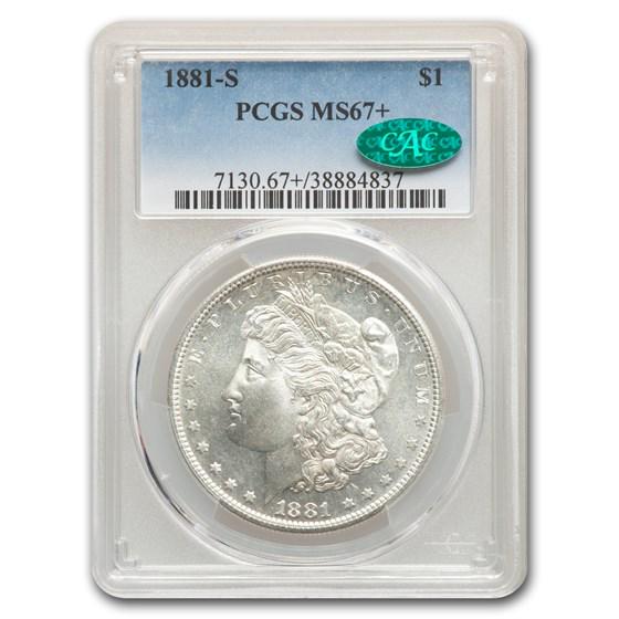 1881-S Morgan Dollar MS-67+ PCGS CAC: One piece 1881-S Morgan Dollar MS-67+ PCGS CAC SKU: RB82734