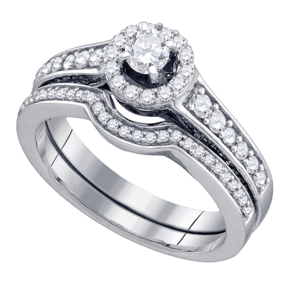 14kt White Gold Diamond Bridal Wedding Engagement Ring: 14kt White Gold Diamond Bridal Wedding Engagement Ring Band Set 3/4 Cttw - SKU: RB72471 Round Diamond 1/5 ct.t.w. I1 clarity G-H color 4-prong settingRound Diamond