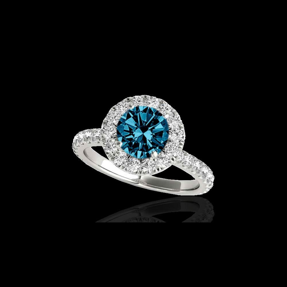 2 ctw SI Certified Fancy Blue Diamond Solitaire Halo: 2 ctw SI Certified Fancy Blue Diamond Solitaire Halo Ring 10K White Gold Designer Brand Luxury Jewelry, made in the USA Suggested Retail Price: $15,000 Factory offers perfect factory sizing, for all r
