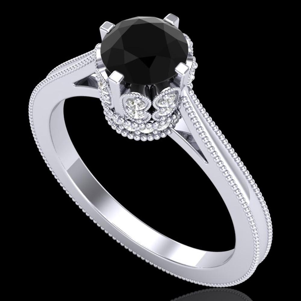 1.14 ctw Fancy Black Diamond Engagment Art Deco Ring: SKU: 37338 ---- 1.14 ctw Fancy Black Diamond Engagment Art Deco Ring 18k White Gold Designer Brand Luxury Jewelry, made in the USA Suggested Retail Price: $6,250 Factory offers perfect factory sizing,