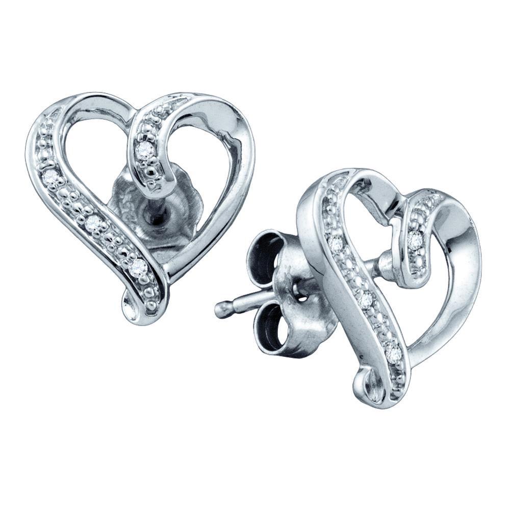 Sterling Silver Round Diamond-accent Heart Screwback: SKU: RB64502 ---- Sterling Silver Round Diamond-accent Heart Screwback Earrings .02 Cttw Manufacturer Model: JSC-64502 Description Sterling Silver W