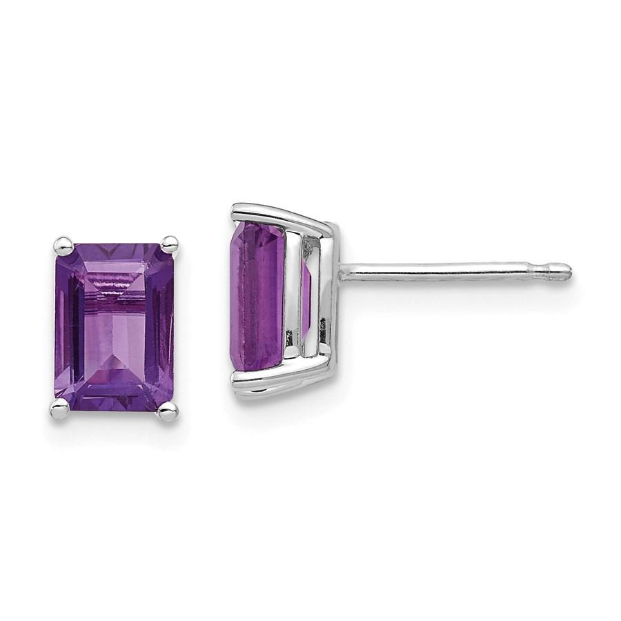 14k White Gold 7x5 mm Emerald Cut Amethyst Earrings: 14k White Gold 7x5 mm Emerald Cut Amethyst Earrings Your winning item will match the quality of the product shown. Dates will be according to listing, may or may not vary.