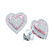 10kt White Gold Round Diamond Rose-tone Heart Cluster