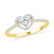 10kt Yellow Gold Round Diamond Slender Framed Heart