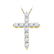 10kt Yellow Gold Womens Round Diamond Cross Religious
