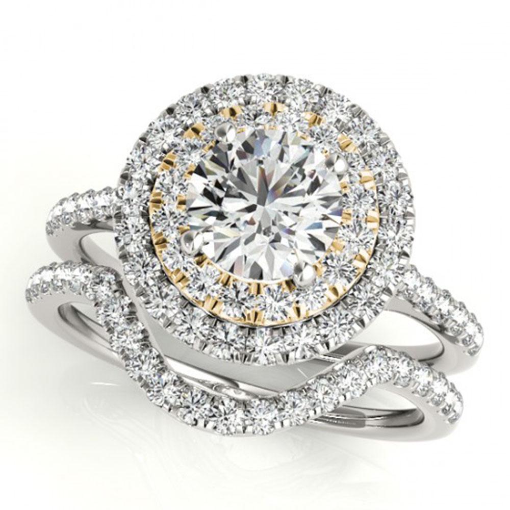 1.45 ctw Certified VS/SI Diamond 2pc Set Solitaire Halo: SKU: 30684 ---- 1.45 ctw Certified VS/SI Diamond 2pc Set Solitaire Halo 14k White & Yellow Gold Designer Brand Luxury Jewelry, made in the USA Suggested Retail Price: $13,500 Factory offers perfect fa