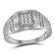 10kt White Gold Mens Round Diamond Square Cluster Ring