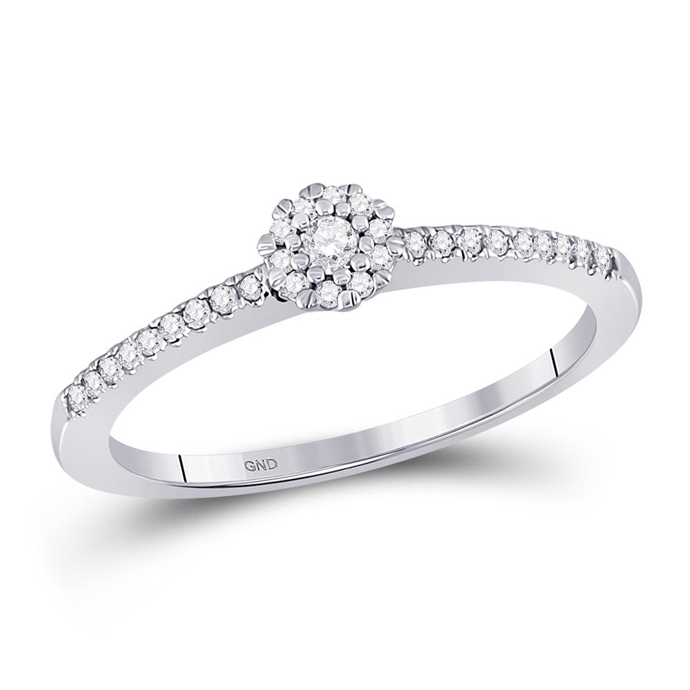 10kt White Gold Womens Round Diamond Solitaire Promise: 10kt White Gold Womens Round Diamond Solitaire Promise Bridal Ring 1/8 Cttw Manufacturer's Suggested Retail Price: $710.00 Manufacturer Model: GND-100726 Description
