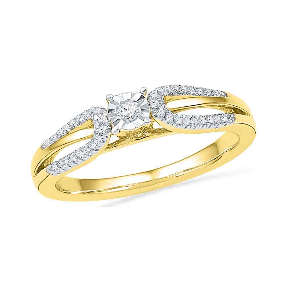 10kt Yellow Gold Womens Round Diamond Solitaire: 10kt Yellow Gold Womens Round Diamond Solitaire Open-shank Bridal Wedding Engagement Ring 1/6 Cttw Manufacturer's Suggested Retail Price: $1000.00 Manufacturer Model: GND-100241 Desc