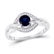Sterling Silver Womens Round Lab-Created Blue Sapphire