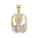10kt Yellow Gold Mens Diamond Mic Headphone DJ Music