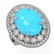 9.07 ctw Turquoise & Diamond Victorian Ring 14K White