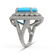9.07 ctw Turquoise & Diamond Victorian Ring 14K White - 3