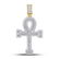 14kt Yellow Gold Mens Round Diamond Ankh Cross Charm