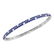 18kt White Gold Womens Round Blue Sapphire Diamond