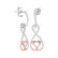 10kt White Rose Gold Womens Round Diamond Dangle