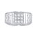 10kt White Gold Mens Round Diamond Square Cluster Brick - 2