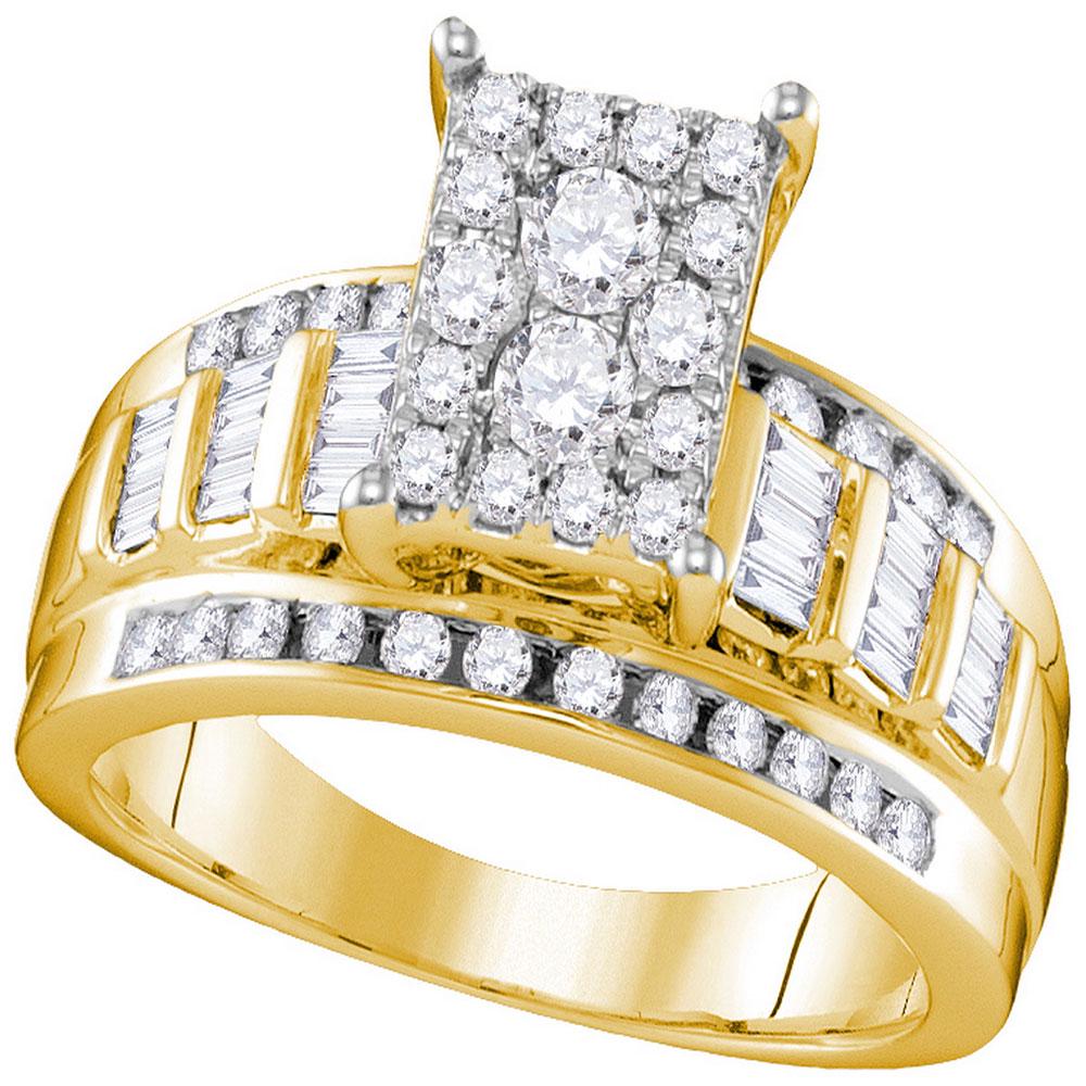 10kt Yellow Gold Womens Round Diamond Cluster Bridal: 10kt Yellow Gold Womens Round Diamond Cluster Bridal Wedding Engagement Ring 7/8 Cttw - Size 5 Manufacturer's Suggested Retail Price: $2800.00 Manufacturer Model: GND-111191 Descript