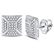 10kt White Gold Mens Round Diamond Square Cluster Stud