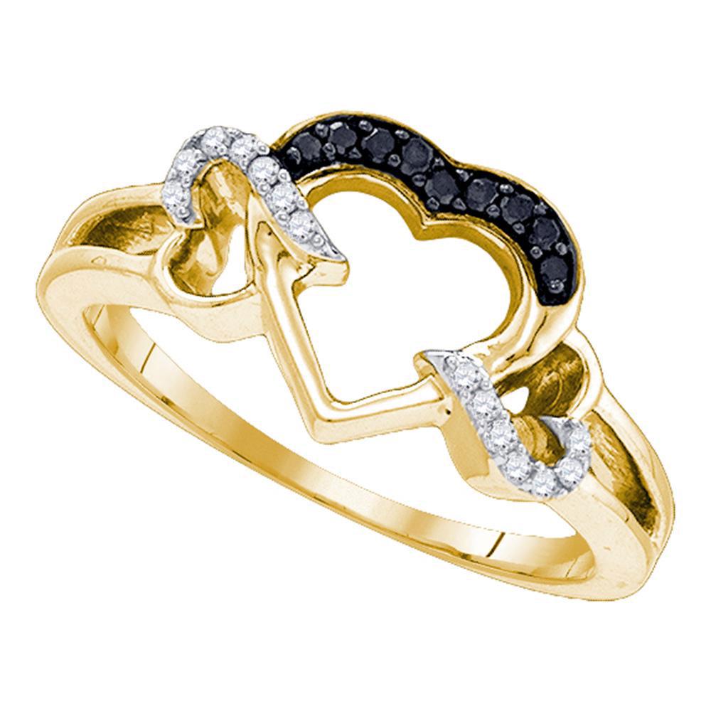 Yellow-tone Sterling Silver Womens Round Black Color: Yellow-tone Sterling Silver Womens Round Black Color Enhanced Diamond Heart Ring 1/8 Cttw Manufacturer's Suggested Retail Price: $260.00 Manufacturer Model: GND-83741 Description
