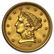 1856 $2.50 Liberty Gold Quarter Eagle AU Details
