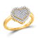 10kt Yellow Gold Womens Round Diamond Heart Ring 1/4