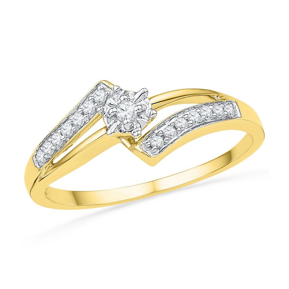 10kt Yellow Gold Womens Round Diamond Solitaire Bridal: 10kt Yellow Gold Womens Round Diamond Solitaire Bridal Wedding Engagement Ring 1/10 Cttw Manufacturer's Suggested Retail Price: $710.00 Manufacturer Model: GND-100543 Description