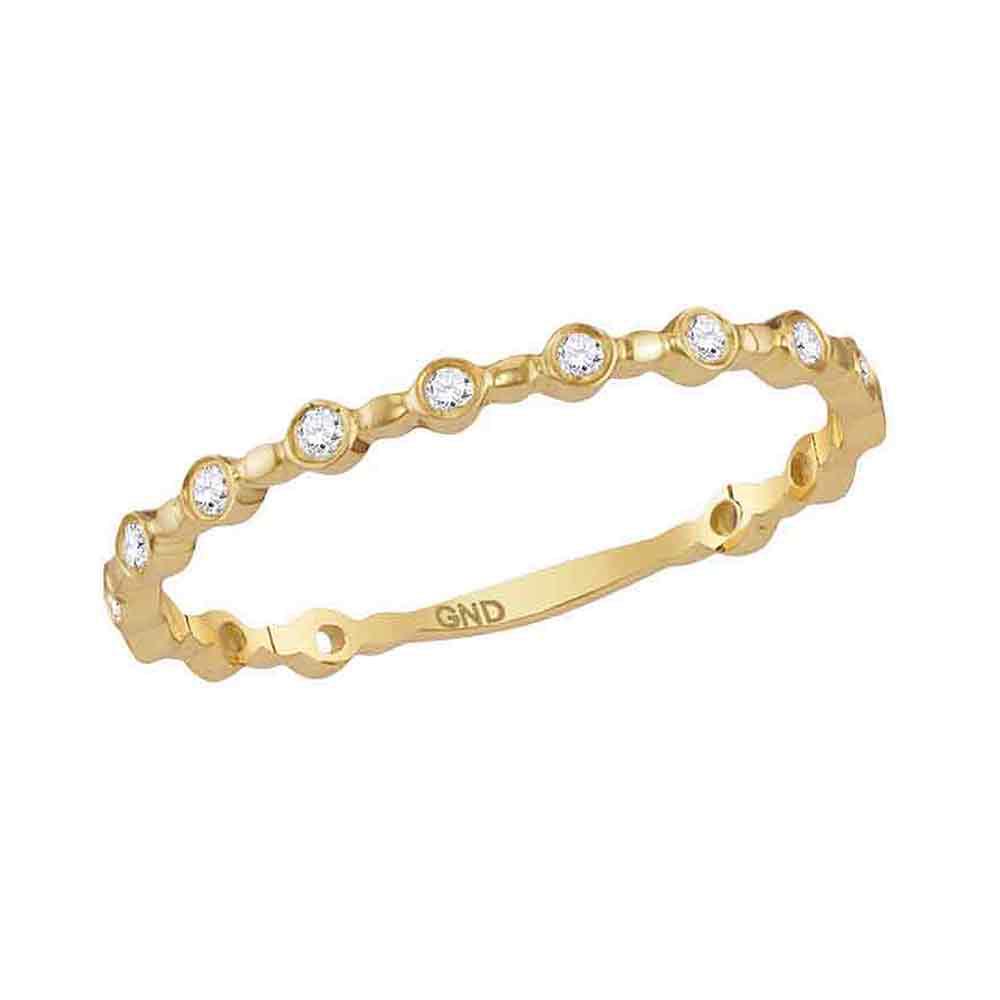14kt Yellow Gold Womens Round Diamond Modern Stackable: 14kt Yellow Gold Womens Round Diamond Modern Stackable Band Ring 1/10 Cttw Manufacturer's Suggested Retail Price: $710.00 Manufacturer Model: GND-118692 Description <