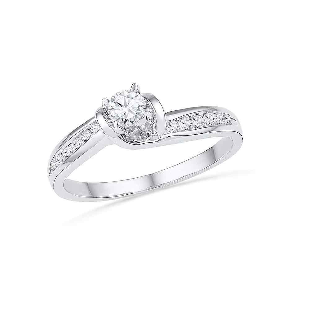10k White Gold Round Diamond Bridal Wedding Engagement: 10k White Gold Round Diamond Bridal Wedding Engagement Anniversary Ring 1/3 Cttw Manufacturer's Suggested Retail Price: $ 1590.00