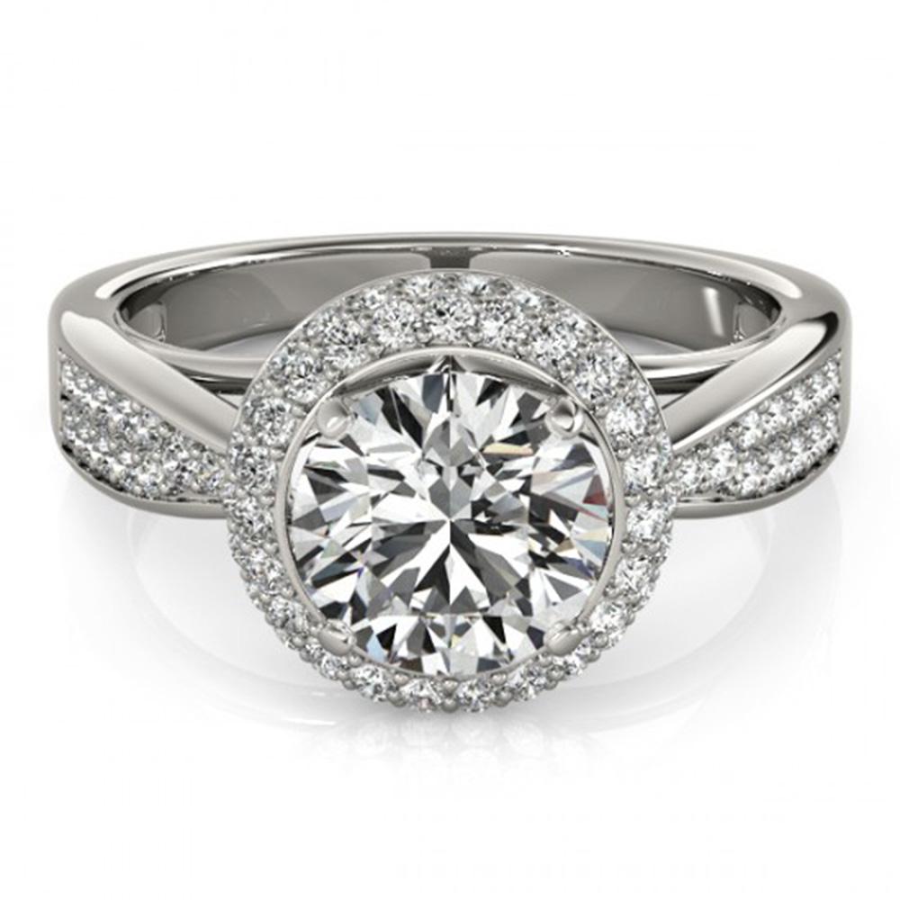 Natural 1.4 ctw Diamond Solitaire Halo Ring 14k White: Natural 1.4 ctw Diamond Solitaire Halo Ring 14k White Gold Manufacturer's Suggested Retail Price: $10250.00 Item: Diamond Wedding Ring Total Gem weight: 1.4 carats Metal: Solid 14k White Gold Go