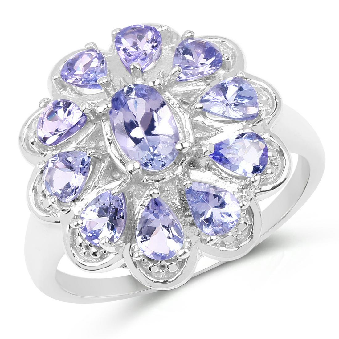 1.84 Carat Genuine Tanzanite .925 Sterling Silver Ring: 1.84 Carat Genuine Tanzanite .925 Sterling Silver Ring - SKU: RQR7309TAN-SSR Manufacturer's Suggested Retail Price: $ 420.00 Mainstone: Tanzanite Oval/6x4mm - 1/0.44 ctw Natural Heat Treated E + Tanza