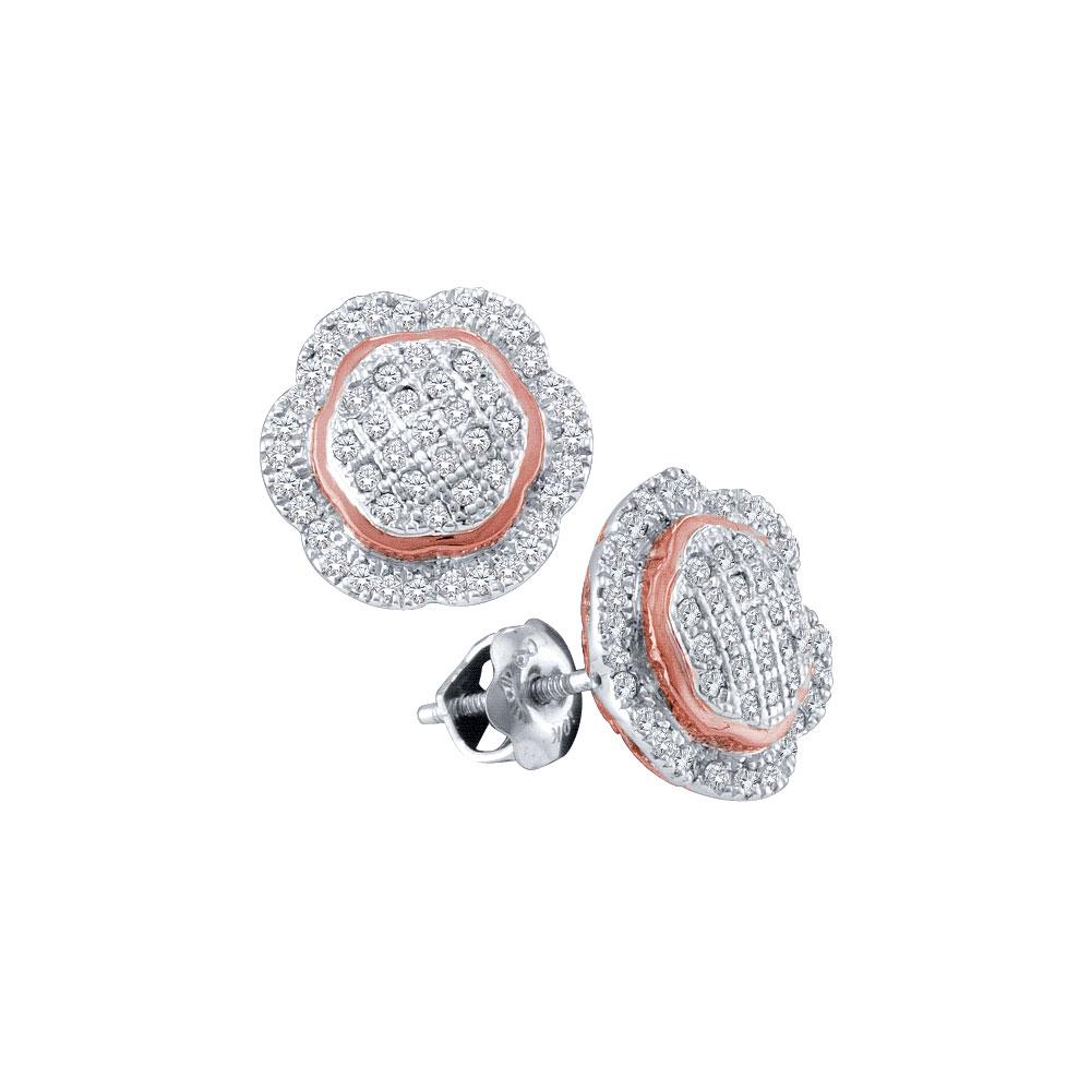 10kt White Gold Womens Round Diamond Rose-tone Frame: 10kt White Gold Womens Round Diamond Rose-tone Frame Octagon Cluster Earrings 1/3 Cttw Manufacturer's Suggested Retail Price: $ 1180.00
