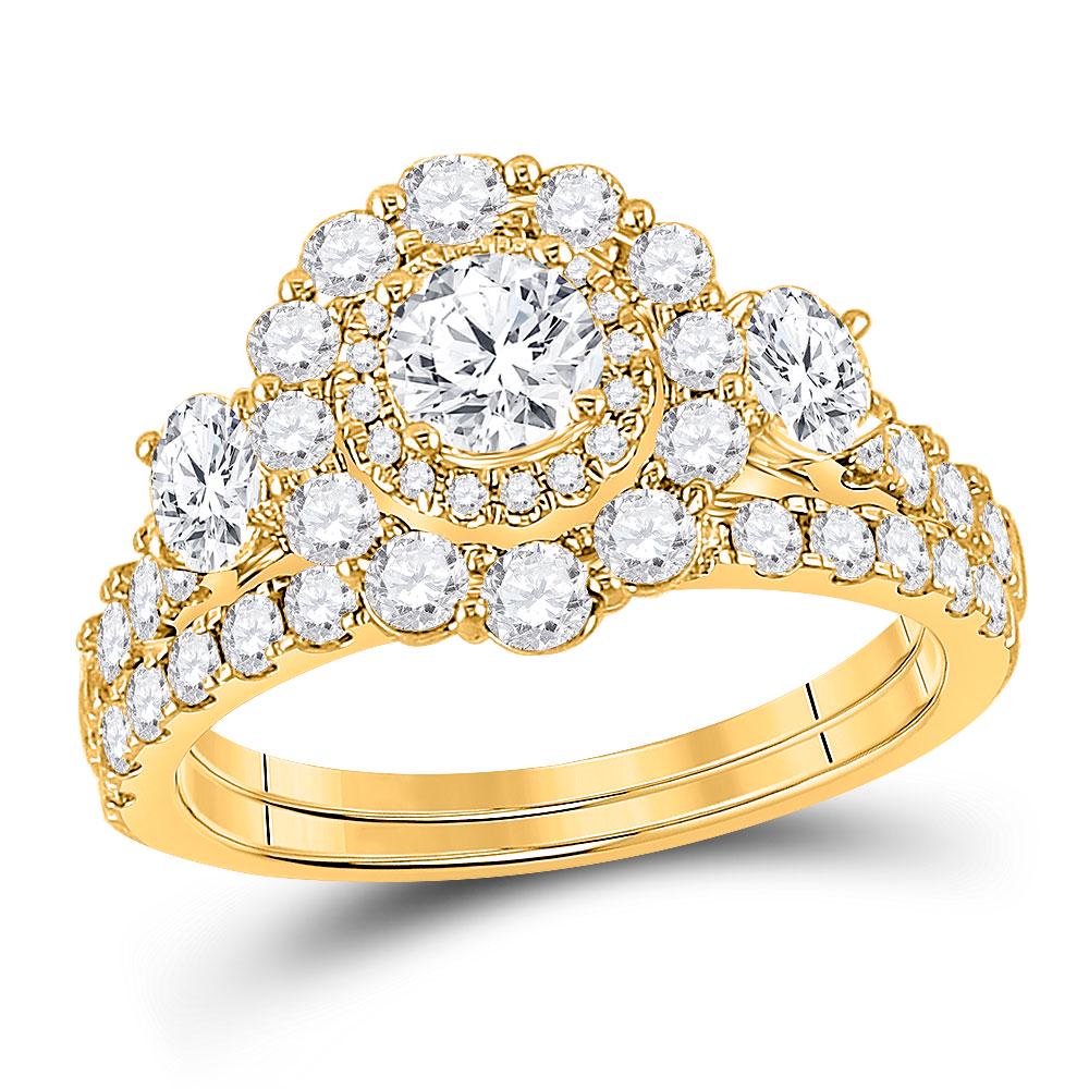 14kt Yellow Gold Round Diamond Bridal Wedding Ring Band: 14kt Yellow Gold Round Diamond Bridal Wedding Ring Band Set 2 Cttw Manufacturer's Ref. No.: 152892 Manufacturer's Suggested Retail Price: $ 10680.00