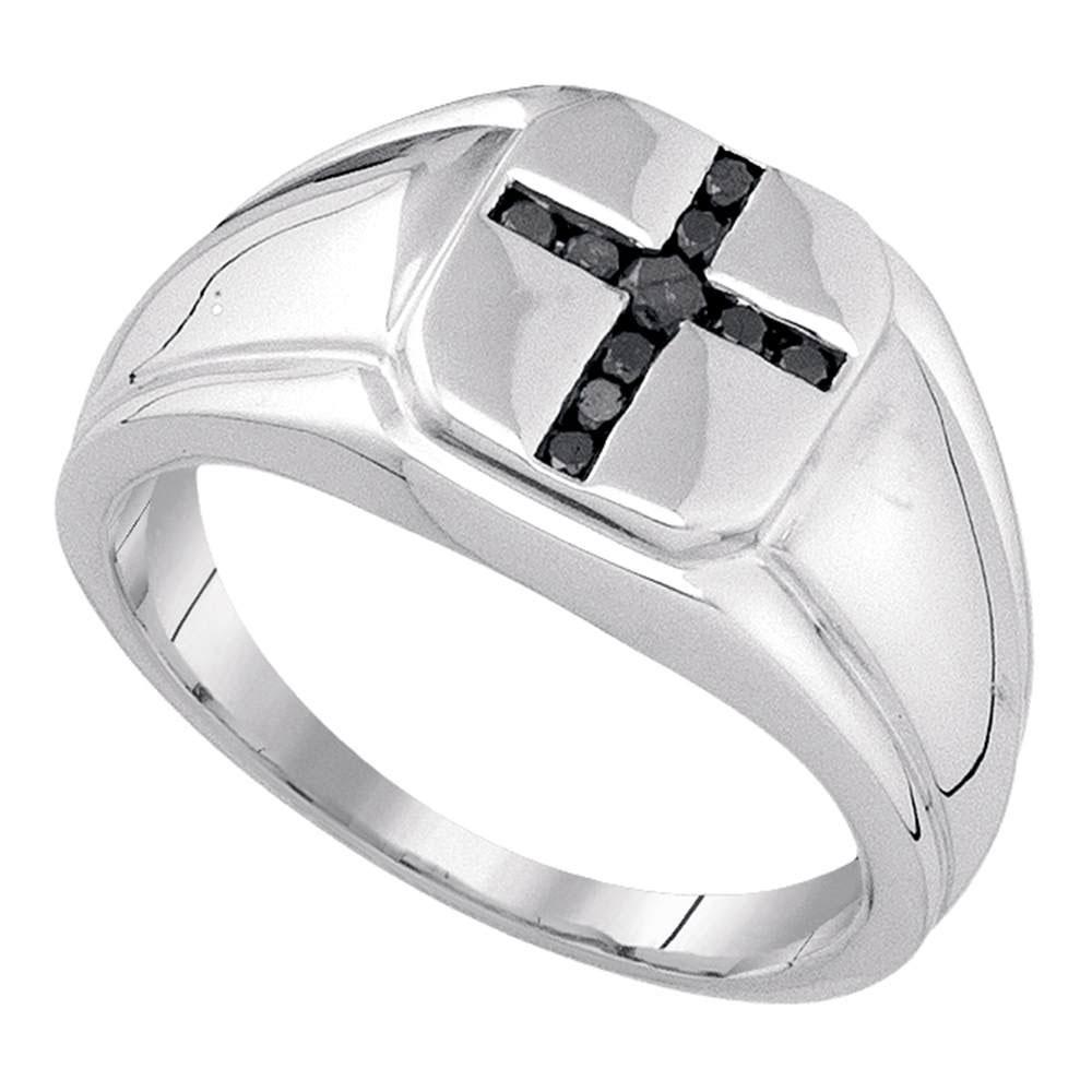Sterling Silver Mens Round Black Color Enhanced Diamond: Sterling Silver Mens Round Black Color Enhanced Diamond Cross Religious Ring 1/4 Cttw Manufacturer's Ref. No.: 90263 Manufacturer's Suggested Retail Price: $ 290.00