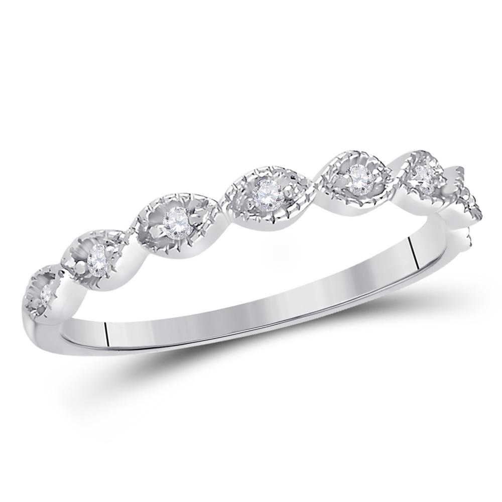 14kt White Gold Womens Round Diamond Classic Stackable: 14kt White Gold Womens Round Diamond Classic Stackable Band Ring 1/10 Cttw Manufacturer's Ref. No.: 118579 Manufacturer's Suggested Retail Price: $ 880.00