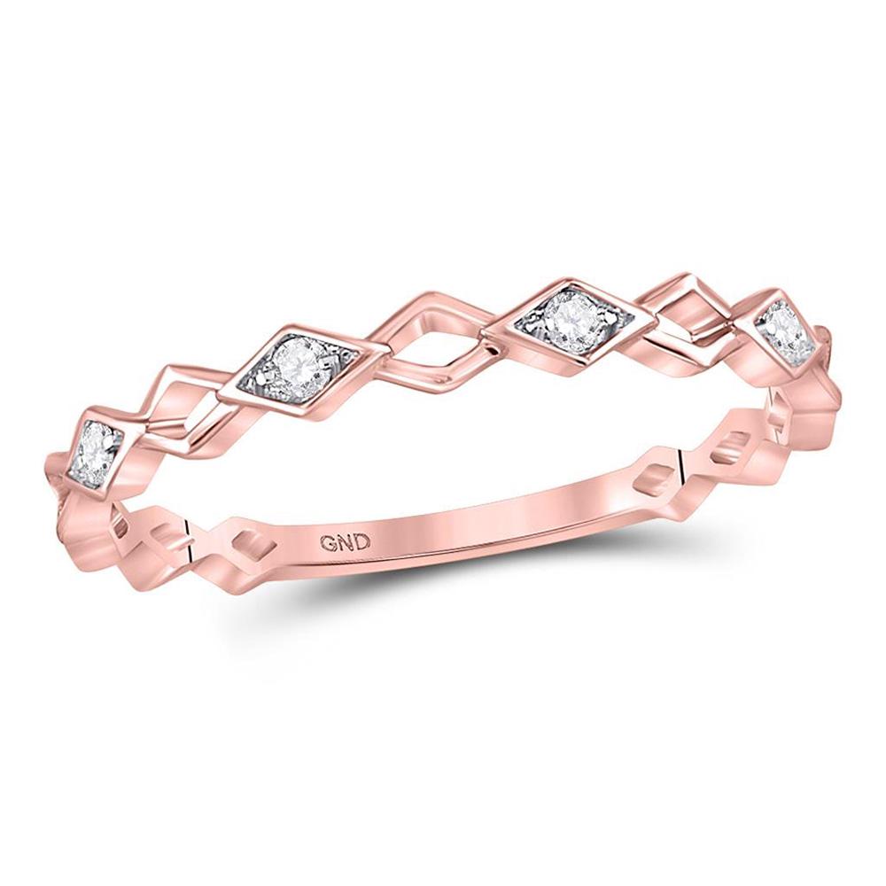 10kt Rose Gold Womens Round Diamond Stackable Band Ring: 10kt Rose Gold Womens Round Diamond Stackable Band Ring 1/20 Cttw Manufacturer's Ref. No.: 119477 Manufacturer's Suggested Retail Price: $ 380.00