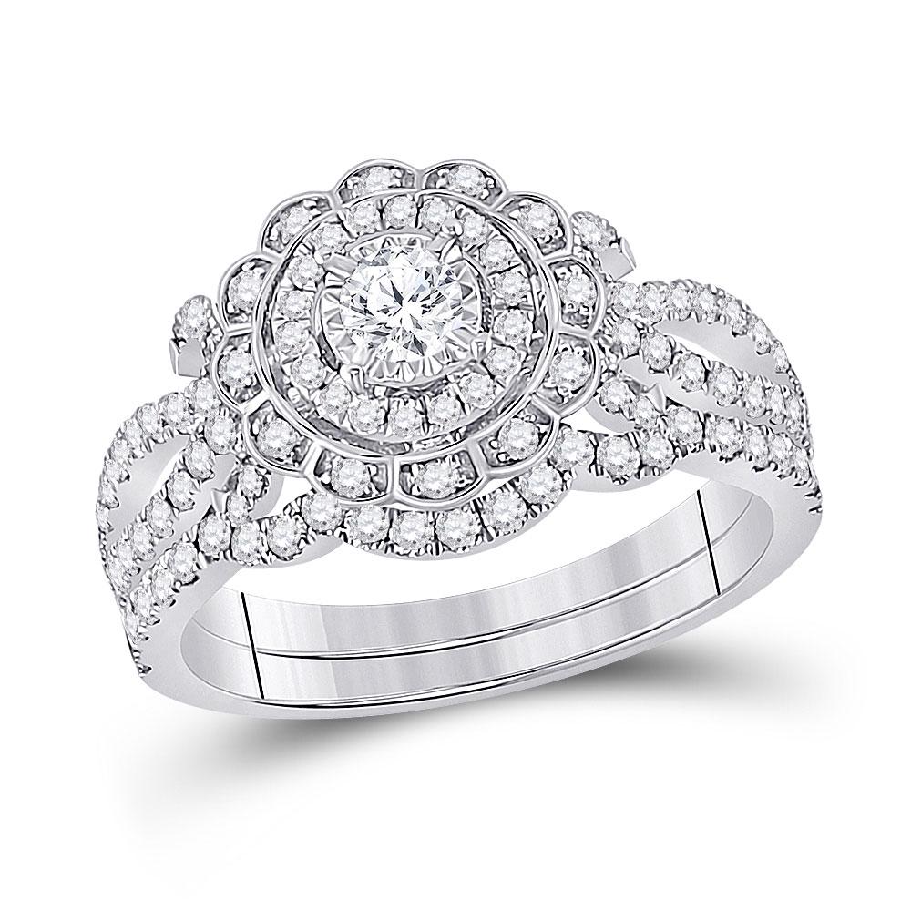 14kt White Gold Round Diamond Bridal Wedding Ring Band: 14kt White Gold Round Diamond Bridal Wedding Ring Band Set 1 Cttw Manufacturer's Ref. No.: 154141 Manufacturer's Suggested Retail Price: $ 5000.00