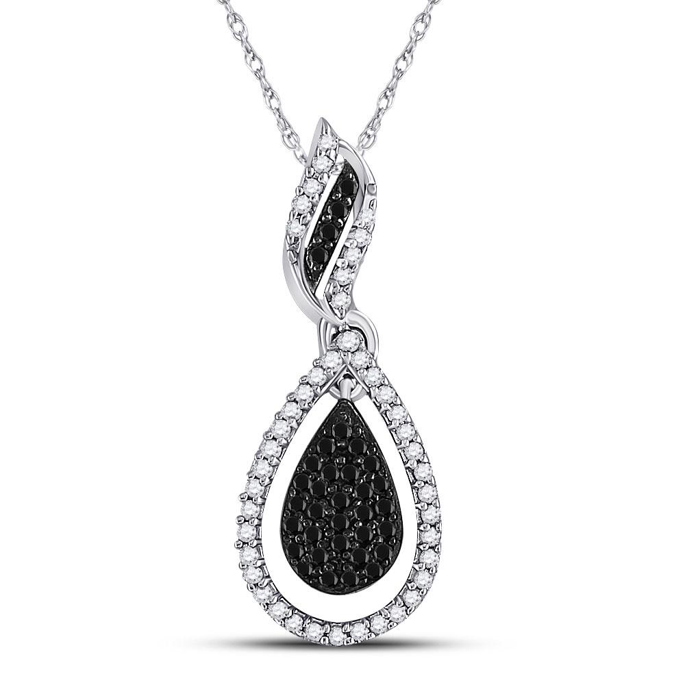 10kt White Gold Womens Round Black Color Enhanced: 10kt White Gold Womens Round Black Color Enhanced Diamond Teardrop Pendant 1/3 Cttw Manufacturer's Ref. No.: 97340 Manufacturer's Suggested Retail Price: $ 940.00