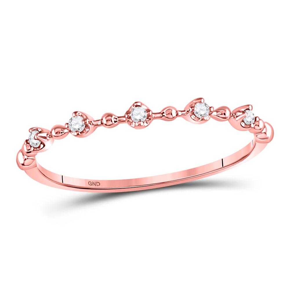 10kt Rose Gold Womens Round Diamond Bead Dot Stackable: 10kt Rose Gold Womens Round Diamond Bead Dot Stackable Ring 1/20 Cttw Manufacturer's Ref. No.: 127788 Manufacturer's Suggested Retail Price: $ 350.00