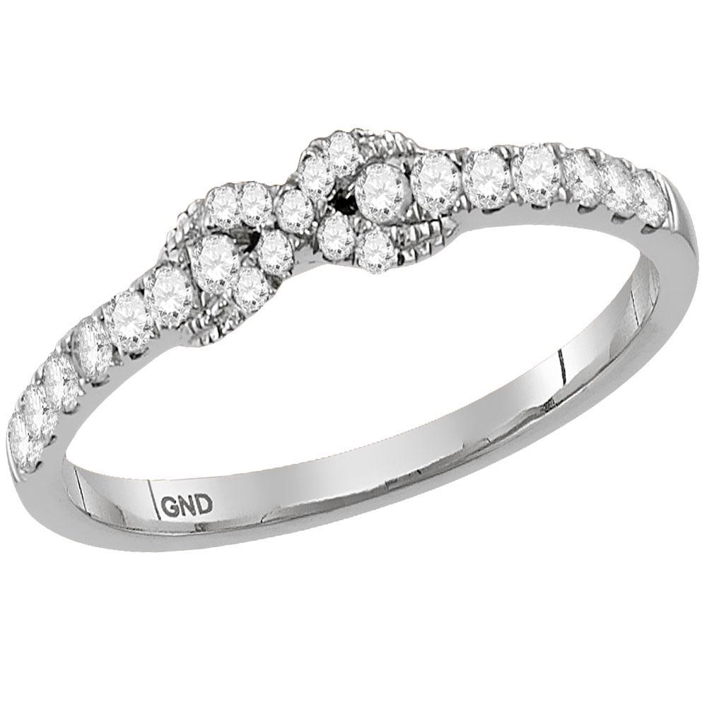 10kt White Gold Womens Round Diamond Infinity Knot: 10kt White Gold Womens Round Diamond Infinity Knot Stackable Band Ring 1/4 Cttw Manufacturer's Ref. No.: 118238 Manufacturer's Suggested Retail Price: $ 970.00