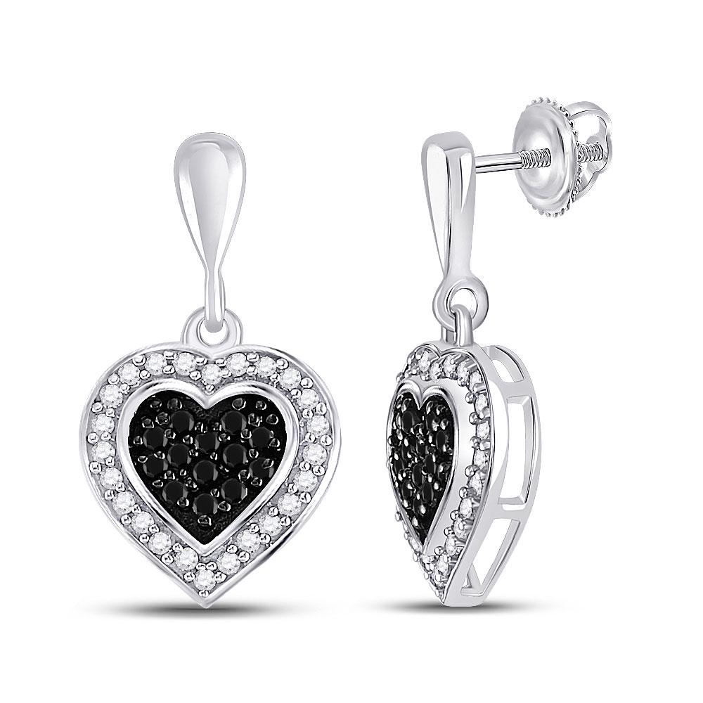10kt White Gold Womens Round Black Color Enhanced: 10kt White Gold Womens Round Black Color Enhanced Diamond Heart Dangle Earrings 1/2 Cttw Manufacturer's Ref. No.: 88830 Manufacturer's Suggested Retail Price: $ 1180.00