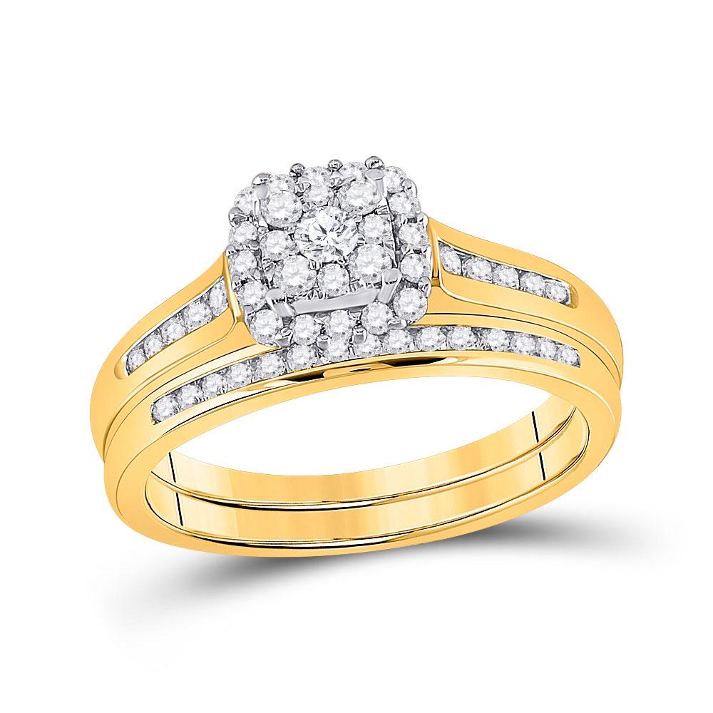 10kt Yellow Gold Round Diamond Bridal Wedding Ring Band: 10kt Yellow Gold Round Diamond Bridal Wedding Ring Band Set 1/2 Cttw Manufacturer's Ref. No.: 153863 Manufacturer's Suggested Retail Price: $ 2500.00