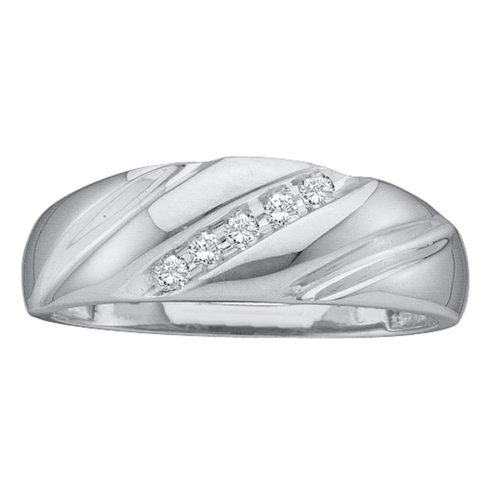 14kt White Gold Mens Round Diamond Wedding Band Ring: 14kt White Gold Mens Round Diamond Wedding Band Ring 1/10 Cttw Manufacturer's Ref. No.: 23106 Manufacturer's Suggested Retail Price: $ 1120.00