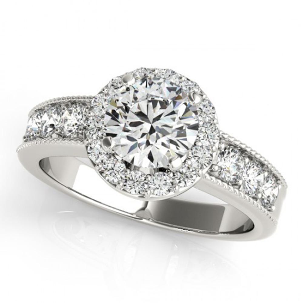 Natural 2.1 ctw Diamond Solitaire Halo Ring 14k White: Natural 2.1 ctw Diamond Solitaire Halo Ring 14k White Gold Manufacturer's Suggested Retail Price: $22950.00 Item: Diamond Wedding Ring Total Gem weight: 2.1 carats Metal: Solid 14k White Gold Go
