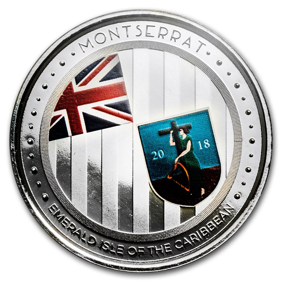2018 Montserrat 1 oz Ag Emerald Isle of the Caribbean: 2018 Montserrat 1 oz Ag Emerald Isle of the Caribbean (Colorized) Your winning item will match the quality of the product shown. Dates will be according to listing, may or may not vary.