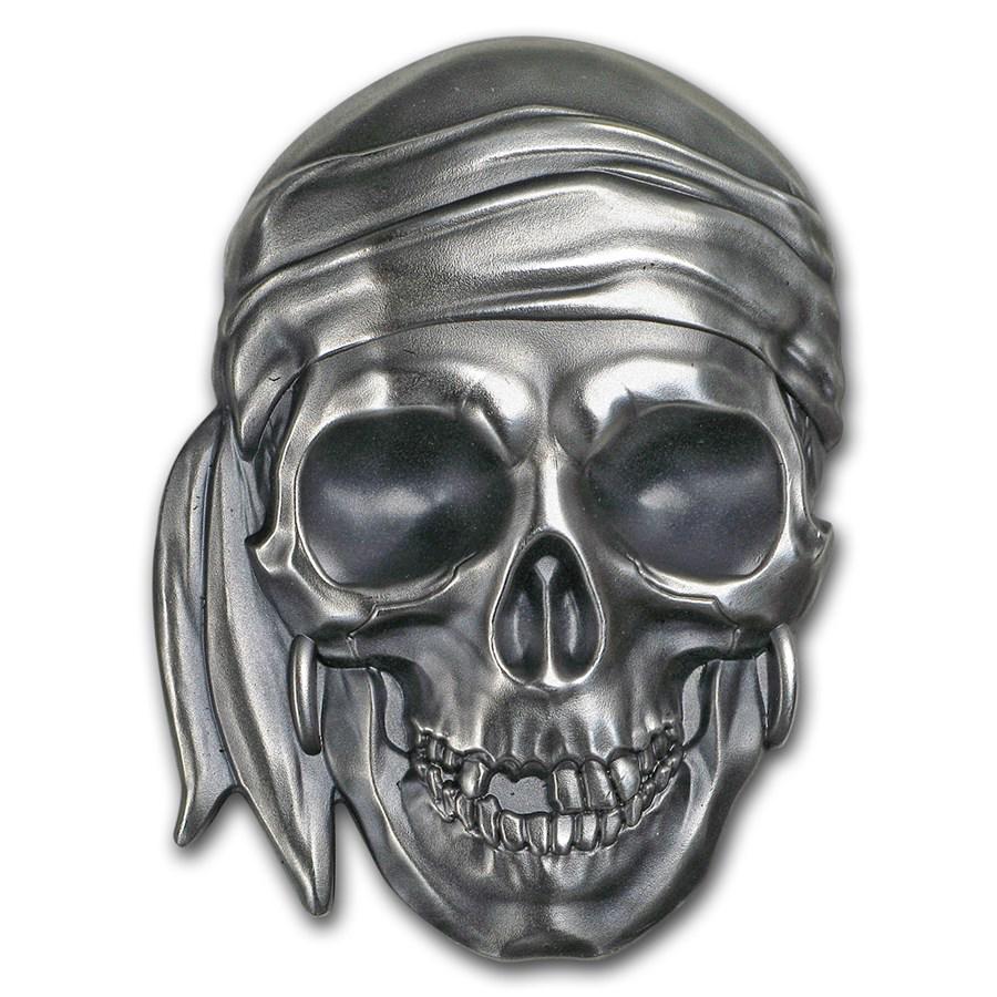 2017 Palau 1 oz Silver Antique Finish Pirate Skull: 2017 Palau 1 oz Silver Antique Finish Pirate Skull Your winning item will match the quality of the product shown. Dates will be according to listing, may or may not vary.