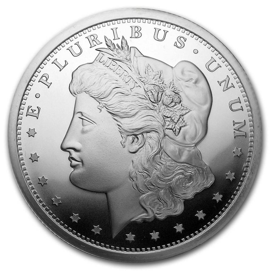5 oz Silver Round - Morgan Dollar: 5 oz Silver Round - Morgan Dollar Your winning item will match the quality of the product shown. Dates will be according to listing, may or may not vary.