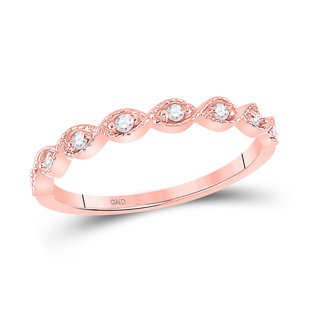 14kt Rose Gold Womens Round Diamond Twist Stackable: 14kt Rose Gold Womens Round Diamond Twist Stackable Band Ring 1/10 Cttw Manufacturer's Ref. No.: 118553 Manufacturer's Suggested Retail Price: $ 1000.00